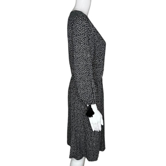 Garnet Hill Dress Womens Medium Black White Geometric Office Neutral Minimalist - Picture 3 of 8
